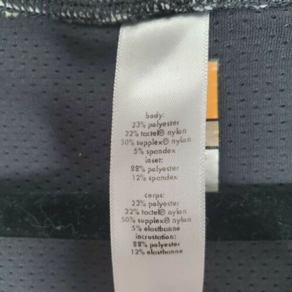 Lucy Tech Striped Ruched Top Womens Large Gray Thumb Hole Pullover Crew Shirt - Picture 9 of 9